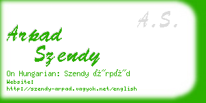 arpad szendy business card